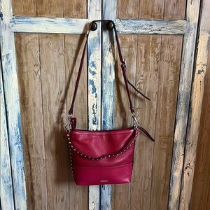 Elegant Red Leather Shoulder Bag